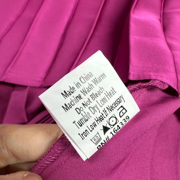 Petal & Pup Dress Womens 6 Magenta Vikki Pleated Sweatheart Midi Party Cocktail - Picture 8 of 14